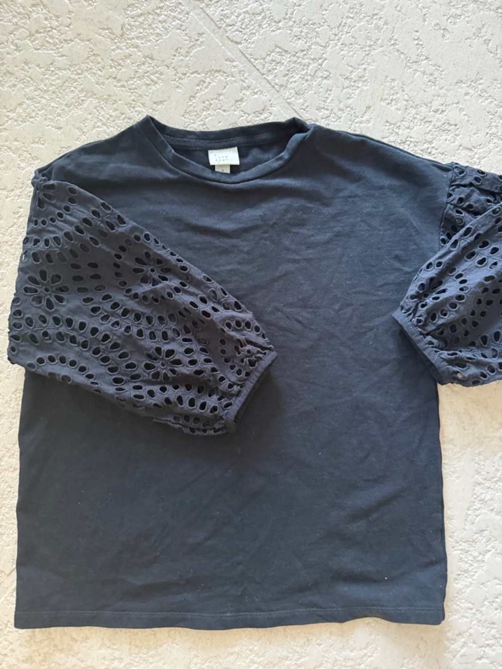 Black Eyelet Sleeve Men’s Shirt